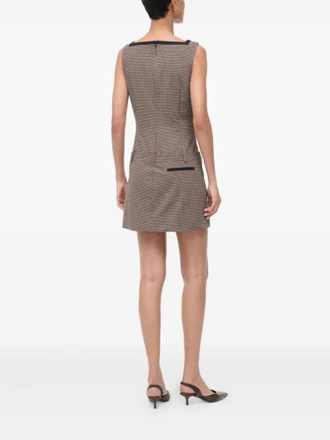 STAUD check-pattern welt-pocket mini dress - Brown - zdjęcie produktu nr 2