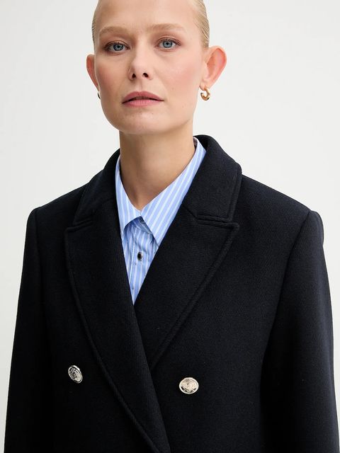 Morgan płaszcz z dodatkiem wełny kolor granatowy GCHA - zdjęcie produktu nr 2