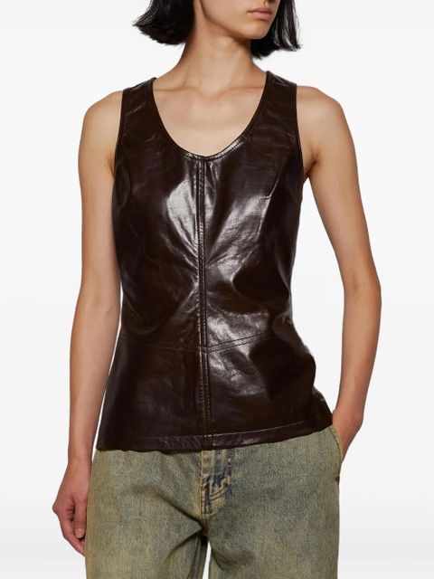 ENTIRE STUDIOS leather tank top - Brown
