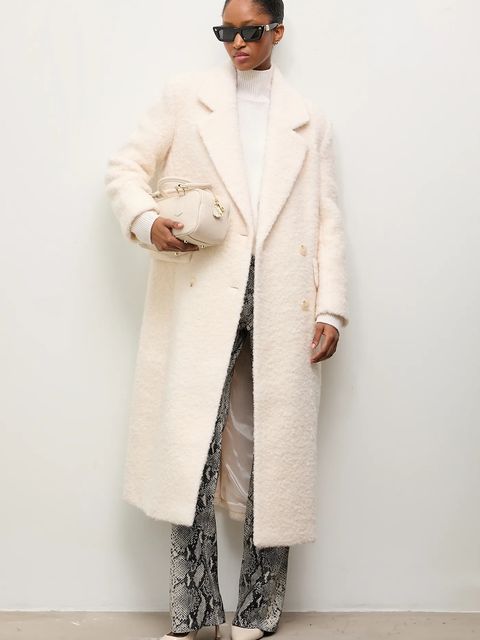 Answear.LAB płaszcz wełniany kolor beżowy