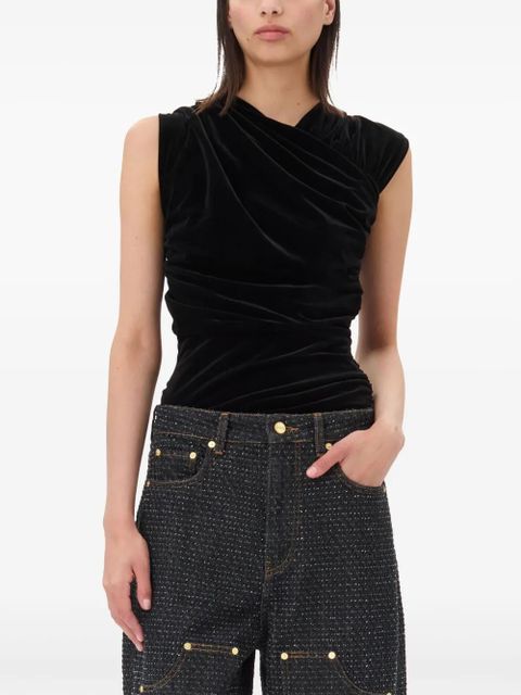 GANNI ruched-detailing top - Black - zdjęcie produktu nr 2