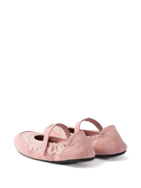 Prada Collapse strap-detail ballet flats - Pink