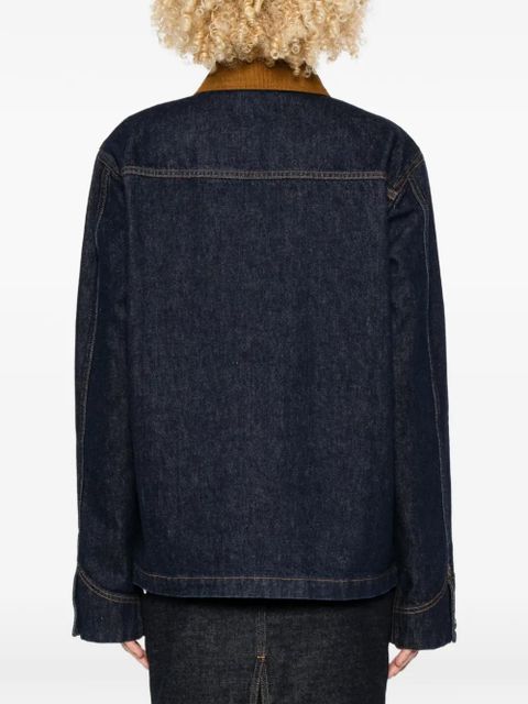 KHAITE Wyatt corduroy-collar denim jacket - Blue