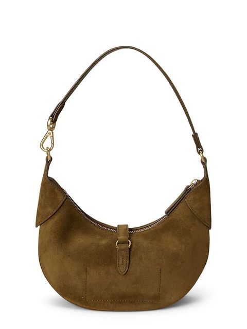 Polo Ralph Lauren torebka zamszowa kolor brązowy 428922880