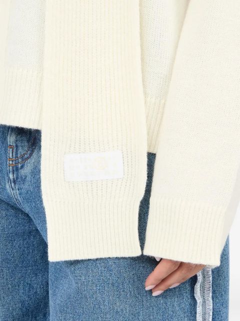 MM6 Maison Margiela scarf-detail button-up cardigan - Neutrals