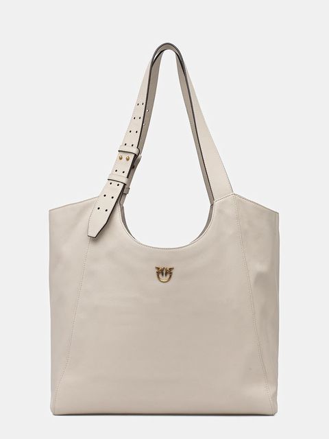 Pinko torebka skórzana kolor beżowy 105360 A0QO - zdjęcie produktu nr 1
