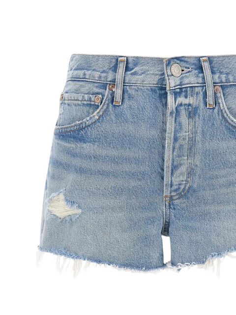 AGOLDE Parker frayed denim shorts - Blue