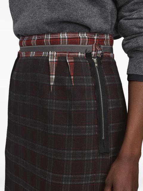 Maison Margiela tartan midi skirt - Red