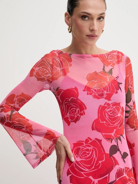 Never Fully Dressed sukienka kolor różowy maxi dopasowana NFDDR2830