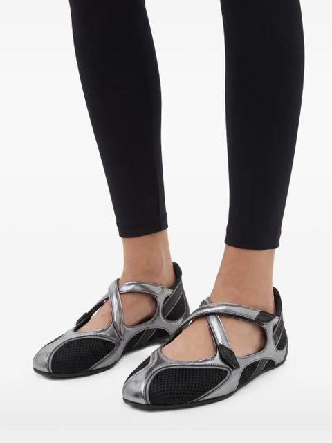 The Attico Floor 01 mesh strap ballet flats - Black