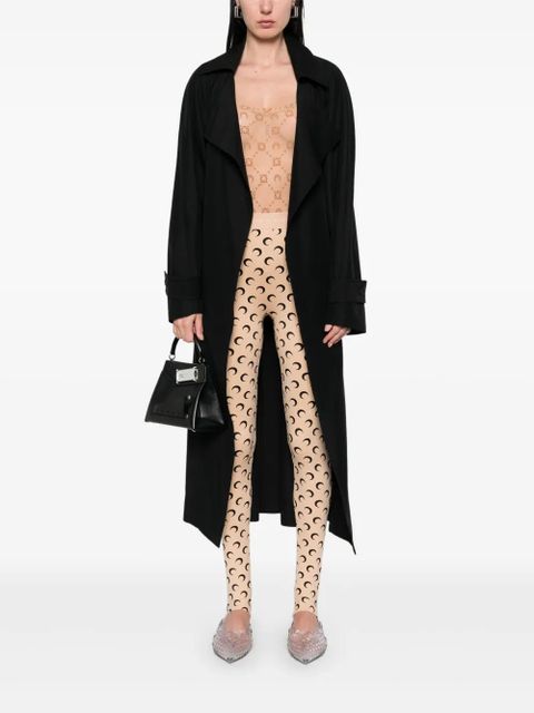 Marine Serre mesh flocked bodysuit - Neutrals