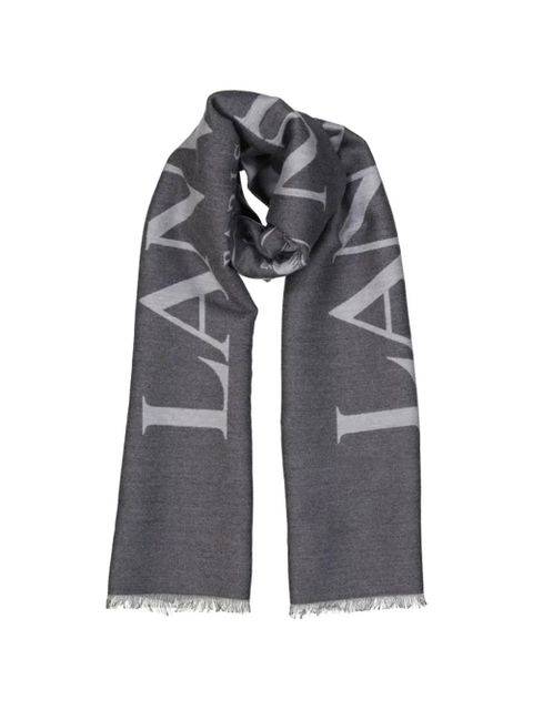 Lanvin logo-print silk scarf - Grey - zdjęcie produktu nr 2