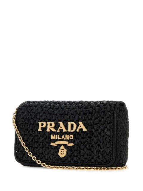 Prada triangle-logo woven shoulder bag - Black - zdjęcie produktu nr 2