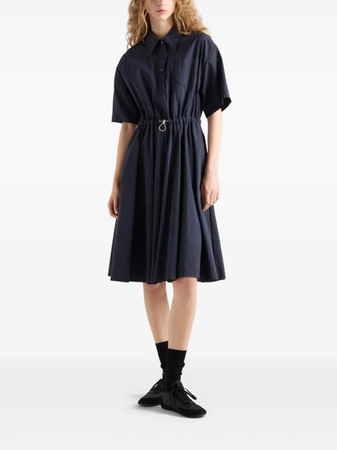 Prada pongé short-sleeve midi dress - Blue - zdjęcie produktu nr 2