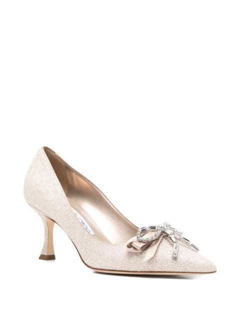 Jimmy Choo Auria bow-embellished pumps - Neutrals - zdjęcie produktu nr 2
