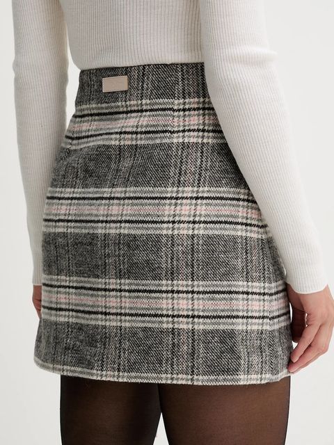 Pepe Jeans spódnica z domieszką wełny kolor szary mini rozkloszowana PL9011872