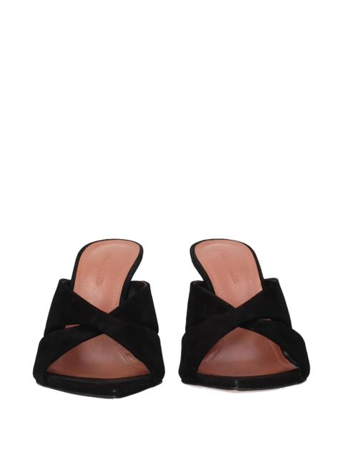 Amina Muaddi open toe heeled mules - Black