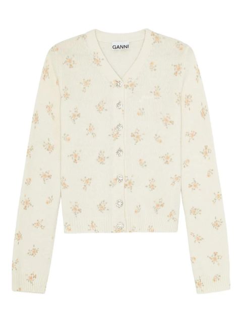 GANNI floral cardigan - Neutrals - zdjęcie produktu nr 1