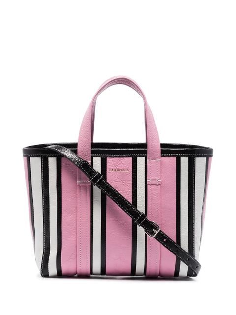 Balenciaga small Barbes East-West striped shopper tote - Pink