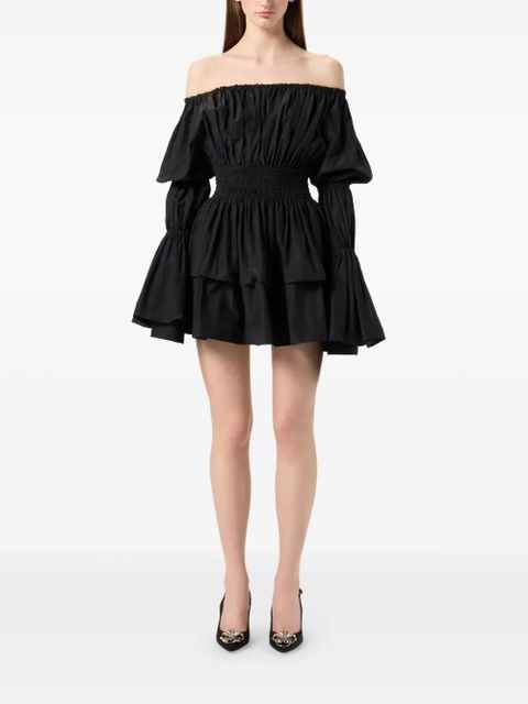 Blumarine off-shoulder neckline mini dress - Black - zdjęcie produktu nr 2