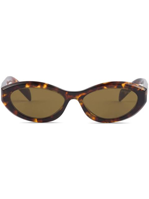 Prada Eyewear Symbole oval-frame sunglasses - Brown - zdjęcie produktu nr 1