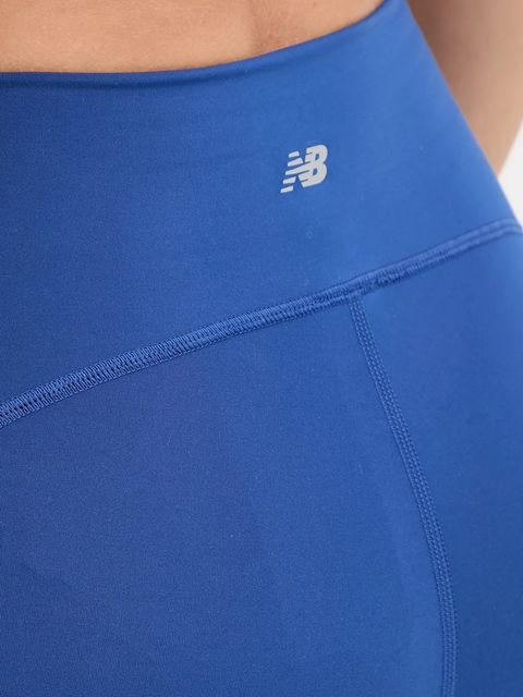 New Balance legginsy treningowe damskie kolor niebieski gładkie WP51268GAB