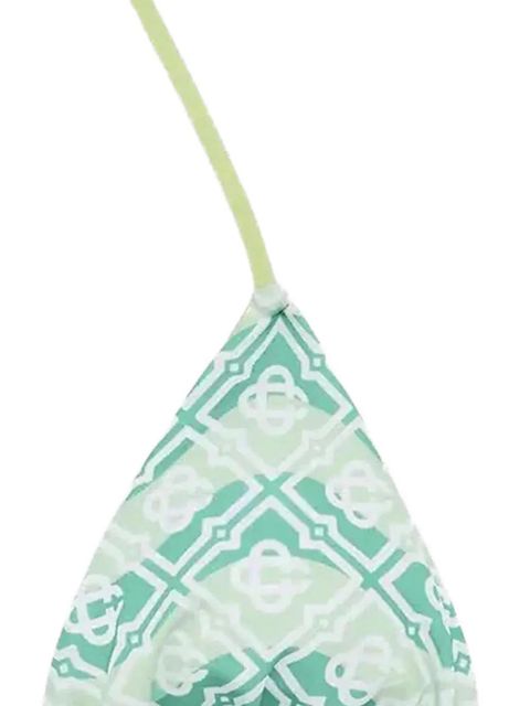 Casablanca monogram-pattren string bikini top - Green - zdjęcie produktu nr 2