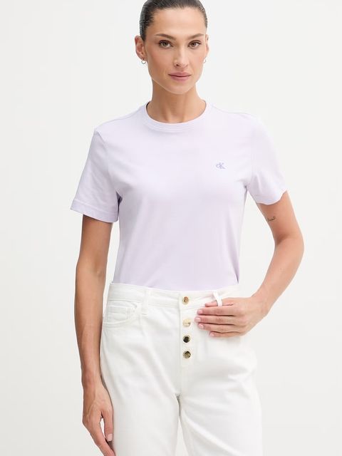 Calvin Klein Jeans t-shirt basic damski bawełniany - zdjęcie produktu nr 2
