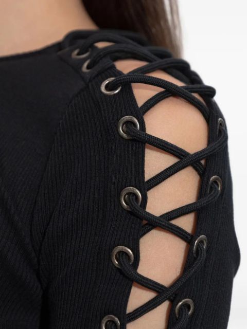 Balenciaga Eyelet lace-up top - Black