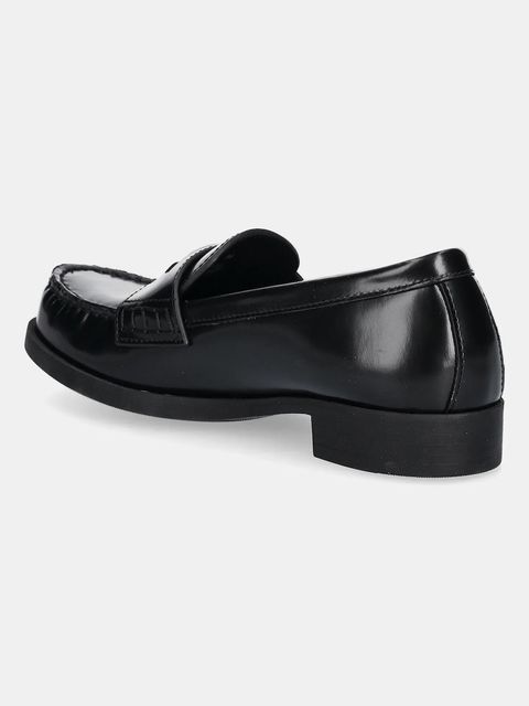 Love Moschino mokasyny skórzane damskie kolor czarny na płaskim obcasie JA10222G1NJD000A - zdjęcie produktu nr 2