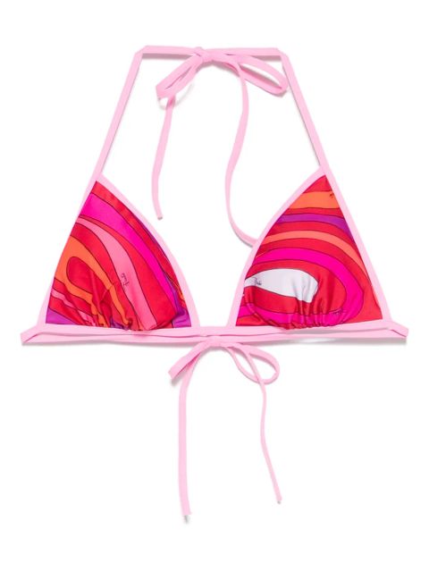 PUCCI Marmo-print bikini top - Pink
