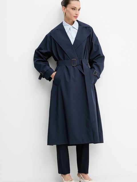 Weekend Max Mara płaszcz FATTO kolor granatowy 2525026011600 - zdjęcie produktu nr 2