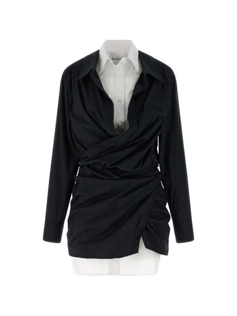 The Attico double layer asymmetrical shirt dress - Black - zdjęcie produktu nr 1
