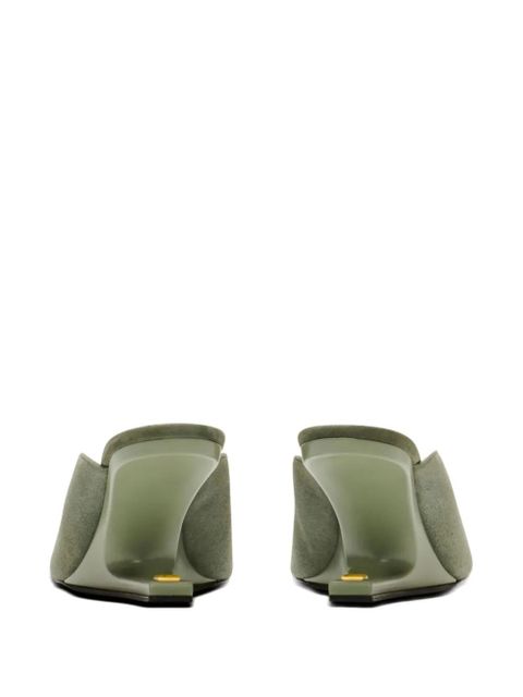 Balmain suede open-toe mules - Green