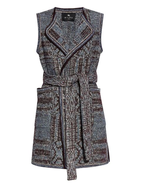 ETRO patterned-jacquard gilet - Blue - zdjęcie produktu nr 1