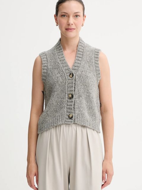 Marc O'Polo kamizelka z wełną damski kolor szary ciepły 5000007307 - zdjęcie produktu nr 1