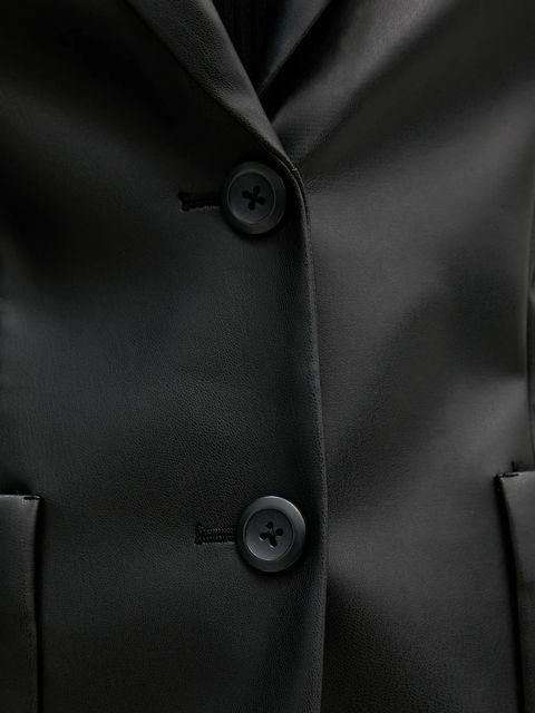 Sisley marynarka kolor czarny jednorzędowa gładka 22V3LW038