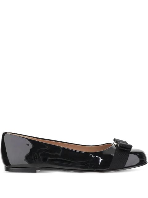 Ferragamo Vara-bow leather ballet shoes - Black - zdjęcie produktu nr 1