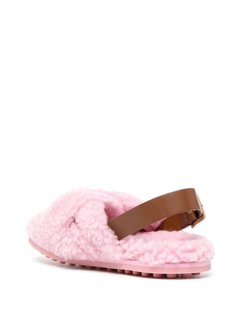 Tod's slingback shearling sandals - Pink