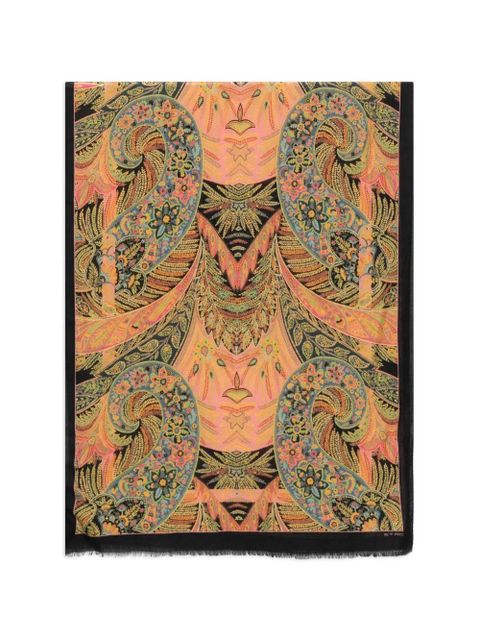 ETRO paisley-print frayed scarf - Pink - zdjęcie produktu nr 1