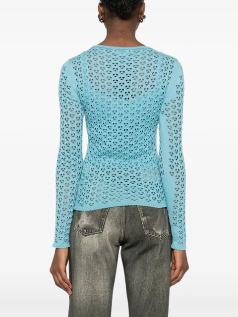 Blumarine lace-up twinset knitwear - Blue