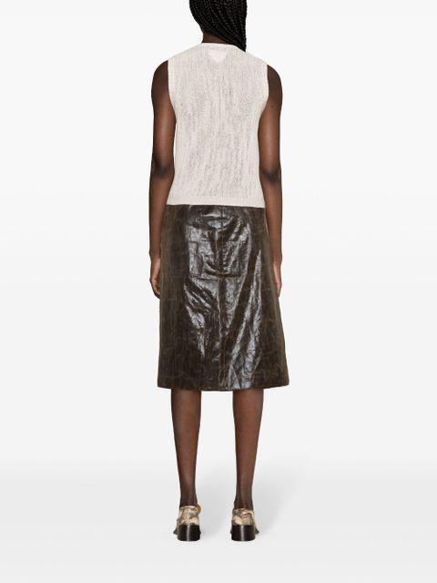 Prada V-neck cashmere vest - White