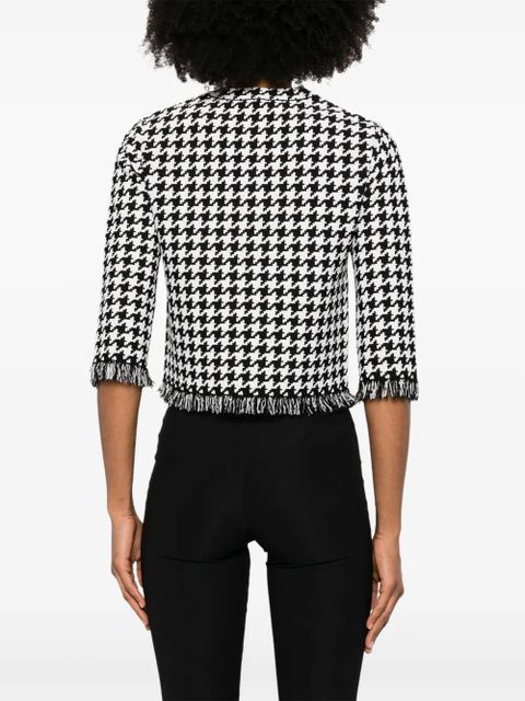 Alexander McQueen houndstooth-pattern jacket - Black