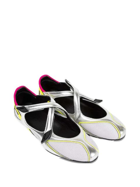 The Attico Floor 01 holographic ballet flats - Silver