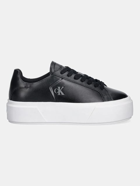 Calvin Klein sneakersy skórzane FLATFORM LACE UP LTH MG damskie kolor czarny YW0YW01928 - zdjęcie produktu nr 2