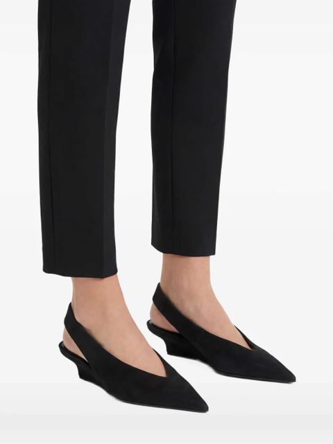 TOTEME wedge-heel suede slingbacks - Black