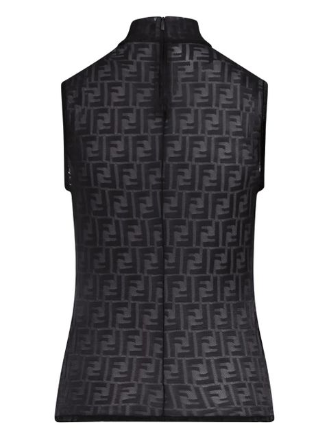 FENDI high-neck patterned top - Black - zdjęcie produktu nr 2
