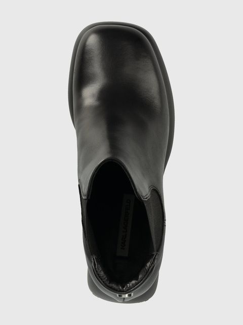 Karl Lagerfeld sztyblety skórzane ASTRAGON damskie kolor czarny na słupku KL33840