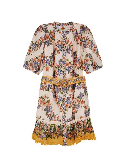 FARM Rio belted floral-print dress - Brown - zdjęcie produktu nr 1