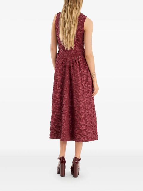 ROTATE BIRGER CHRISTENSEN flower-embellishment midi dress - Red - zdjęcie produktu nr 2